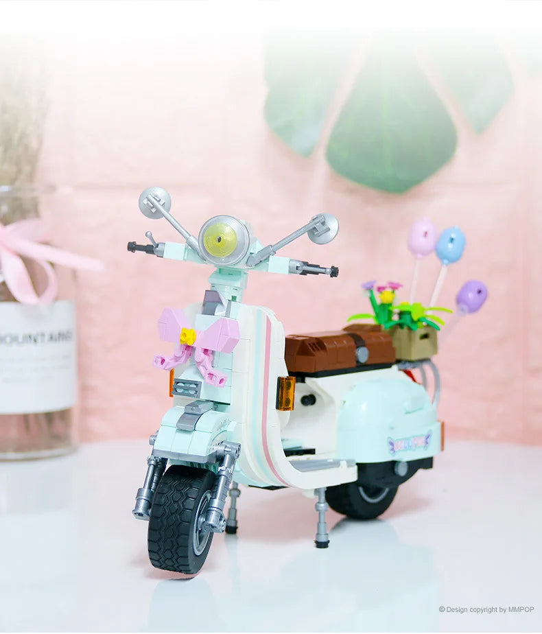 Bloques de Construcción LOZ-1117, Motocicleta Eléctrica Urbana, Modelo MOC para Armar, Decoración de Escritorio, Regalo Coleccionable para Adultos, Cumpleaños, Festividades
