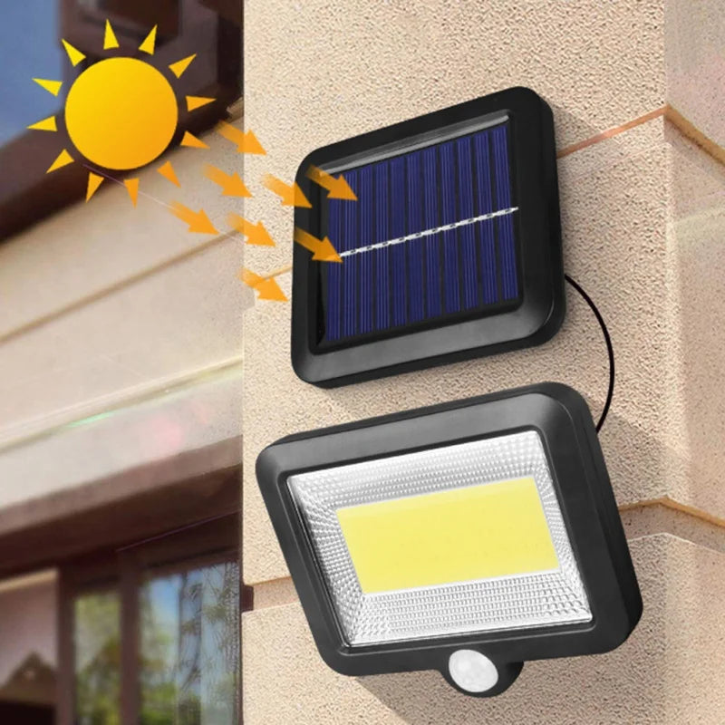 Lámpara Solar LED COB con Sensor de Movimiento para Jardín