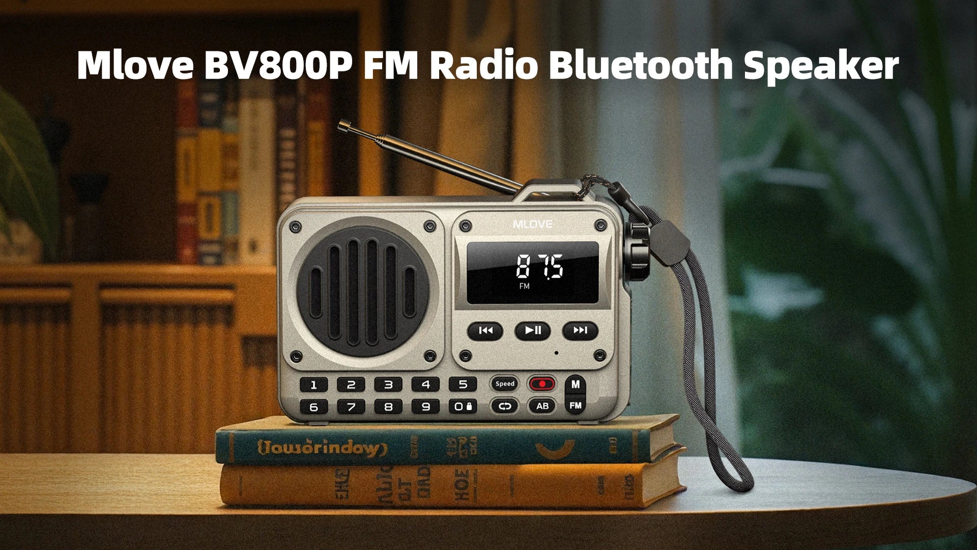 MLOVE BV800P Altavoz Bluetooth Radio FM MP3