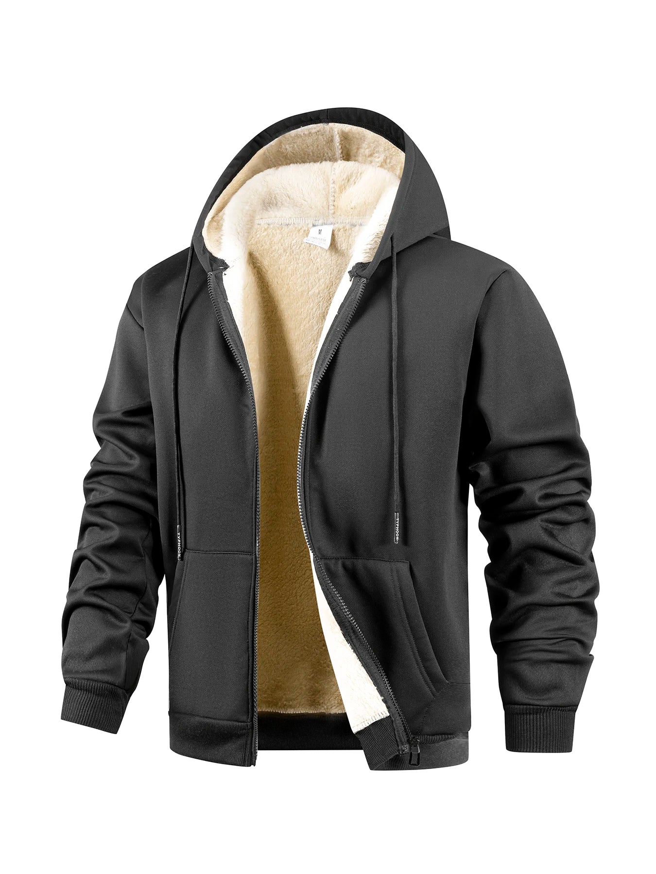 Buzo con Capucha y Cremallera de Vellón para Hombre