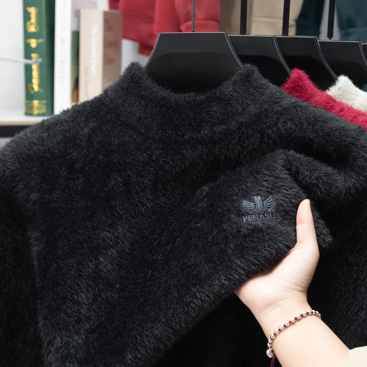 Buzo de Cuello Semi Alto para Hombre – Tejido Cálido de Invierno