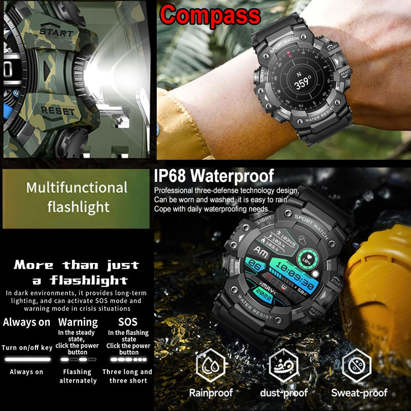 Reloj Inteligente Militar 100+ Deportes IP68