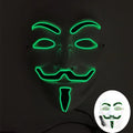 Máscara LED de Vendetta para Halloween, Discoteca, Carnaval, Fiesta, Decoración, Cosplay, Máscara Brillante de Guy Fawkes