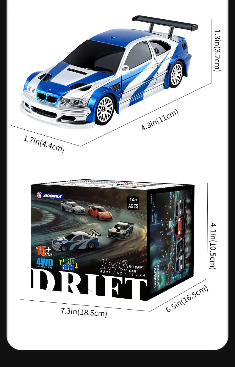 Auto de Drift RC 1:64 y 1:43 Control Remoto para Niños