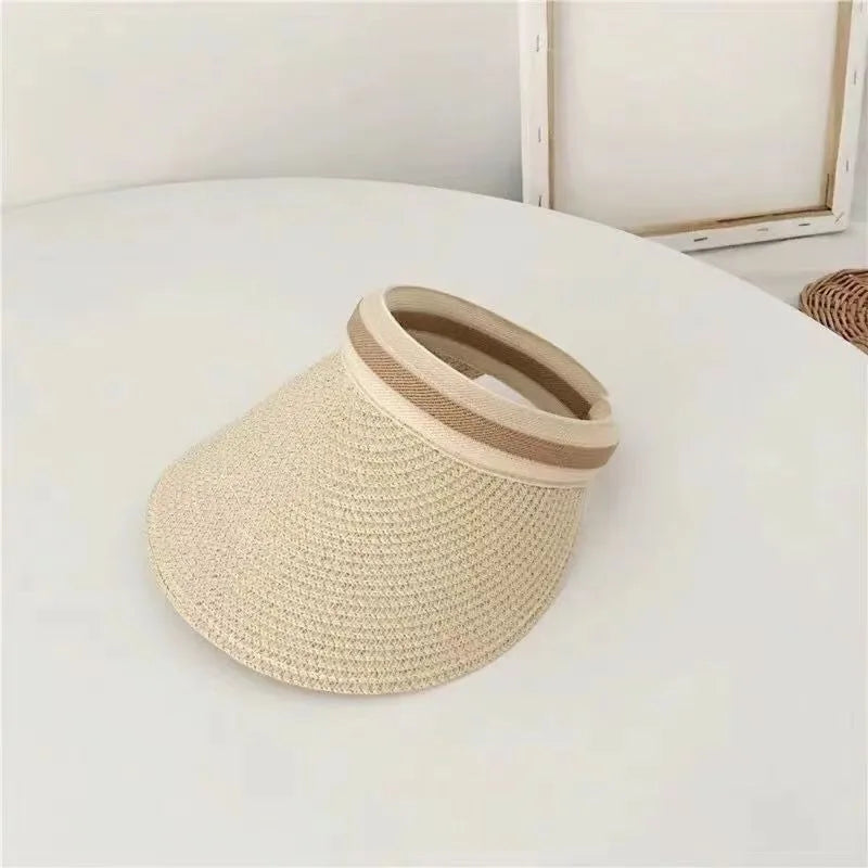 Sombrero de Paja para Mujer con Ala Ancha y Protección UV, Playa y Golf