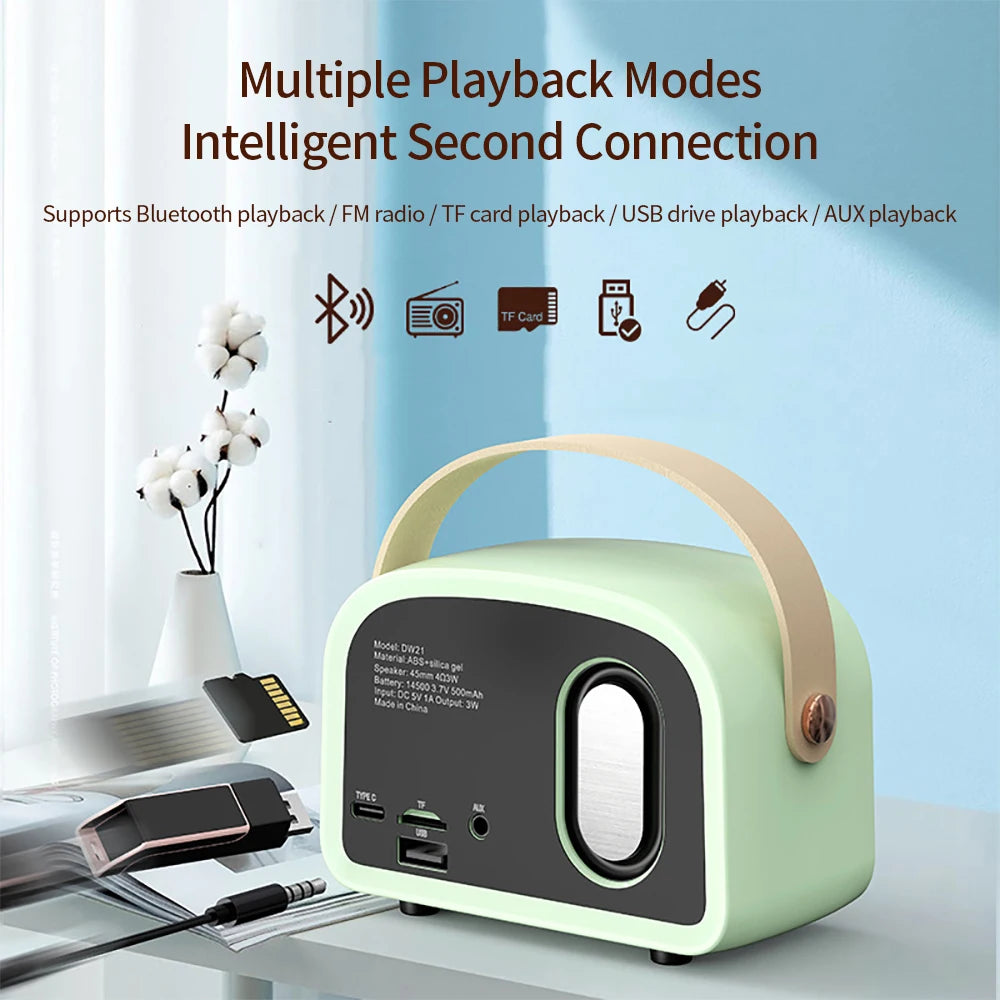 Retro Bluetooth Audio portátil inalámbrico Bluetooth Audio hogar al aire libre Mini altavoz