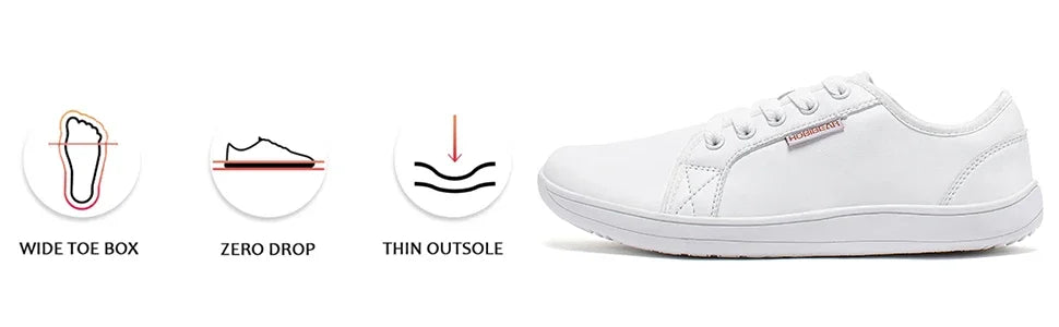 HOBIBEAR Zapatos minimalistas de punta ancha, zapatillas Unisex descalzas con caída cero, zapatos casuales de moda de cuero Artificial