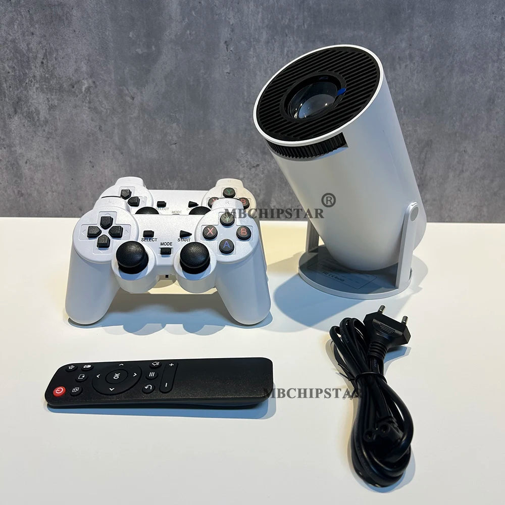 Proyector de juegos H90PRO 4K, 19000 + juegos de vídeo Retro 3D, controlador de juegos inalámbrico para PS1/SEGA, sistema Dual de cine en casa portátil