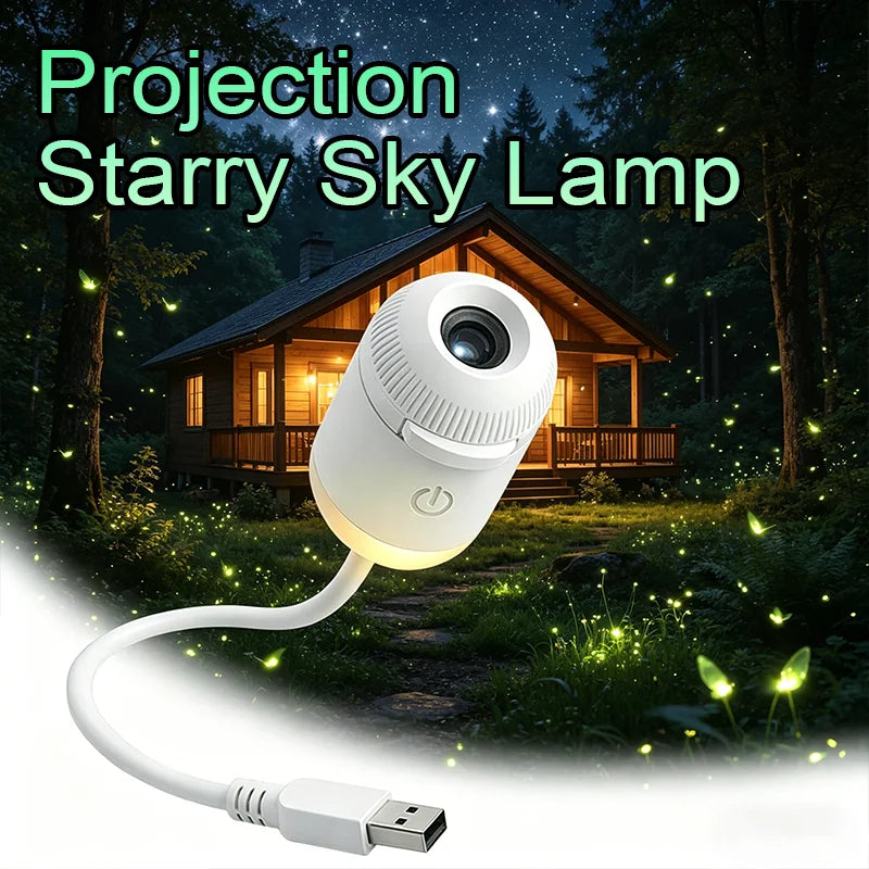 Mini proyector de estrellas galaxia con luz nocturna 2 en 1 y rotación 360°