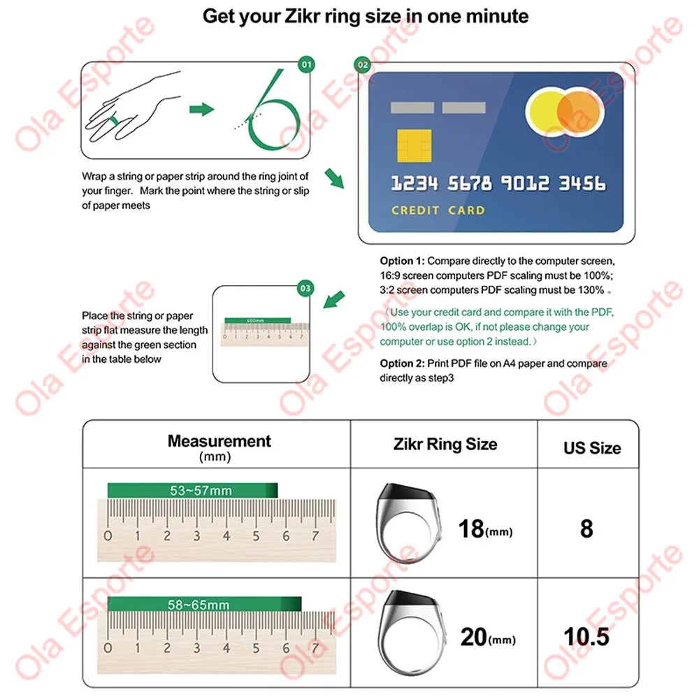 2026 Qibla Smart Zikr Ring elogio Tasbih Tally contador Digital electrónico para musulmanes 5 tiempo de oración recordatorio de vibración impermeable