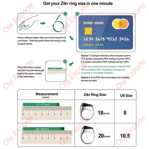 Anillo Inteligente Qibla Zikr Tasbih Digital