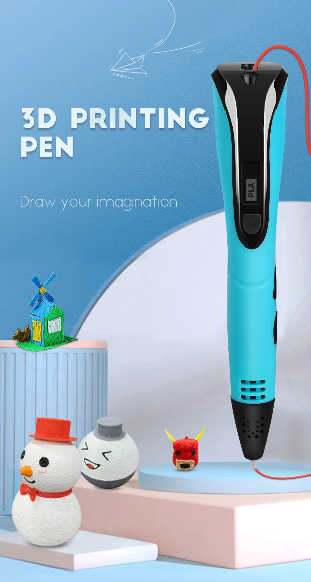 Pluma 3D Creativa para Niños con Filamento PLA
