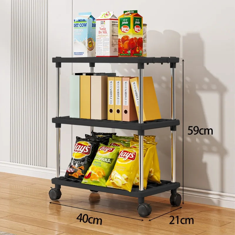 Estante organizador multinivel de plástico para sala, cocina y baño