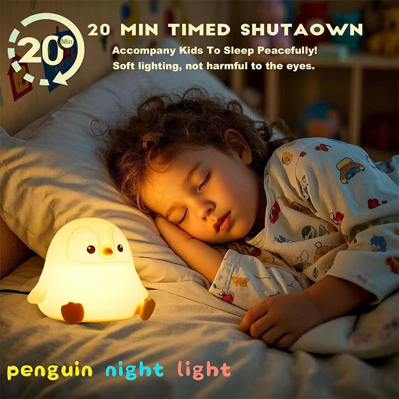 Lámpara de Pingüino de Silicona Táctil Regulable