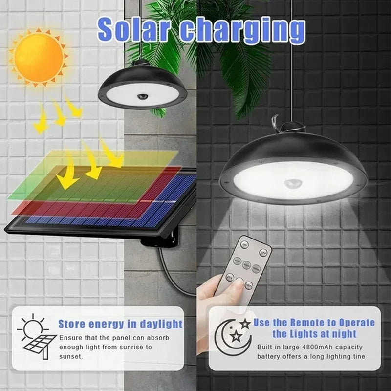 Lámpara Solar LED Colgante Doble Cabeza Exterior