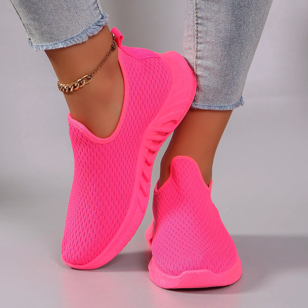 Zapatillas planas de malla transpirable para mujer — Calzado informal de verano