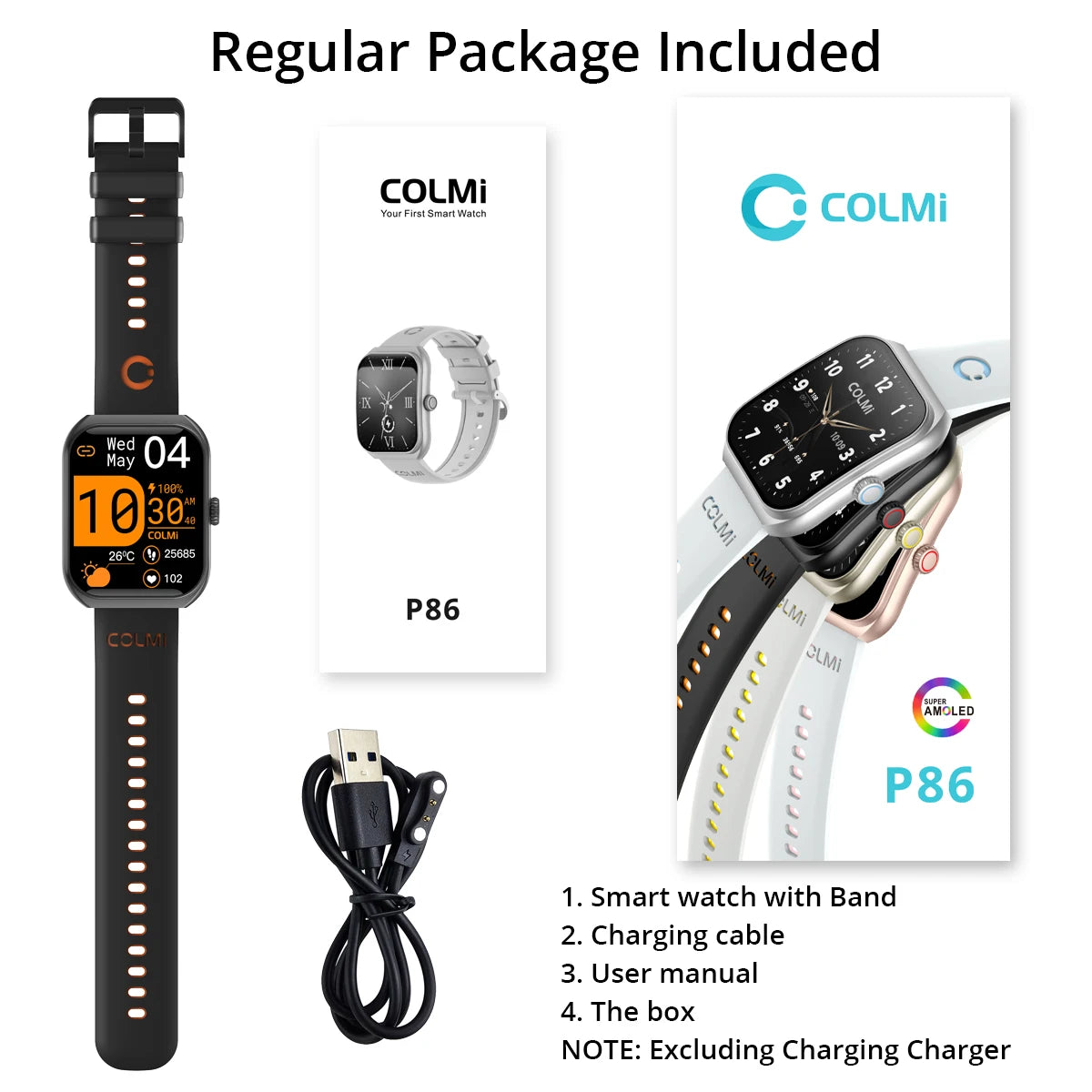 Reloj Inteligente P86 AMOLED con Gestor de Salud y Llamadas Bluetooth IP68