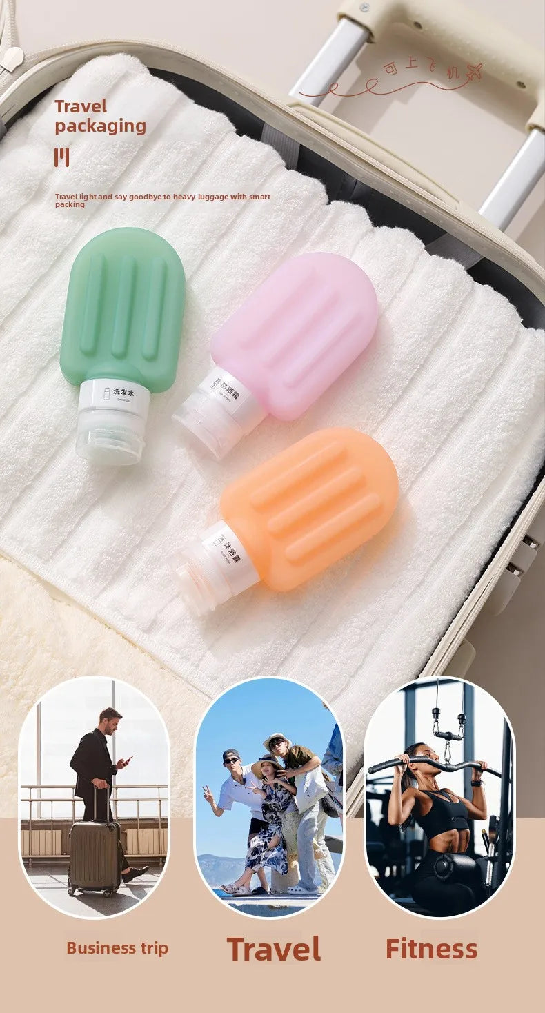 Juego de 3 Botellas Dispensadoras de Silicona Suave para Viaje, a Prueba de Fugas, Portátiles para Champú, Gel de Ducha, Maquillaje y Loción