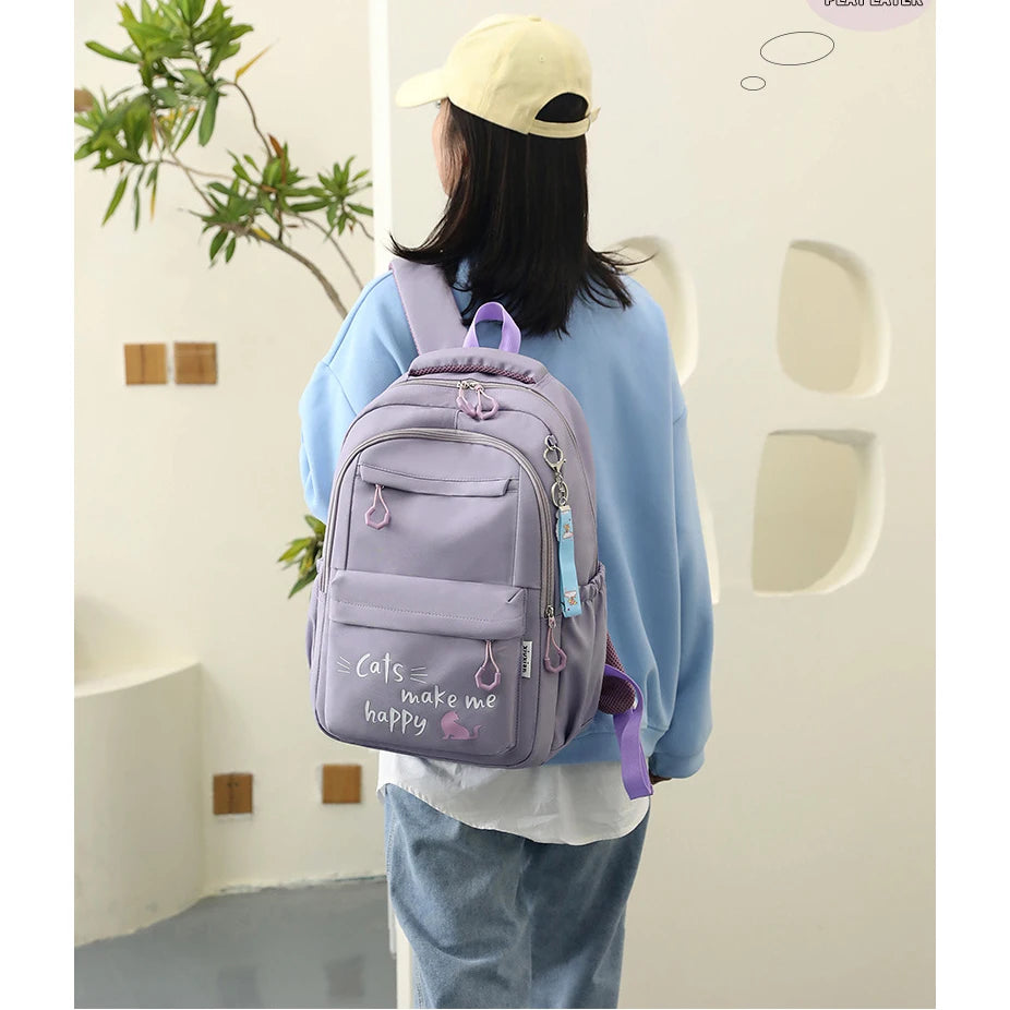 Mochila Escolar Rosa para Niñas y Adolescentes