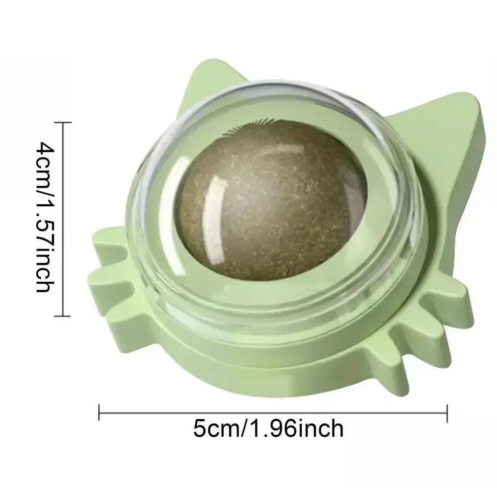Juguetes de hierba gatera para gatos, bola giratoria interactiva de pared para interiores, menta Natural, mejora la digestión, estimulante del apetito, cuidado Dental para gatos