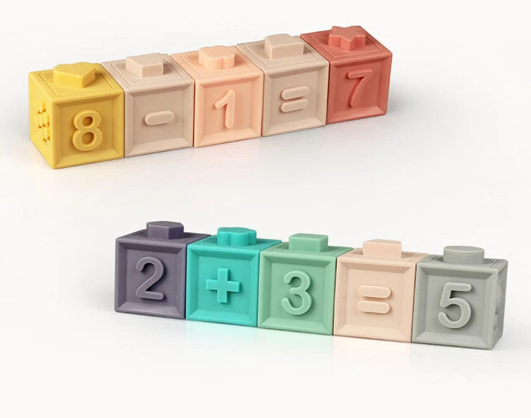 Bloques de Construcción Montessori de Silicona para Bebés