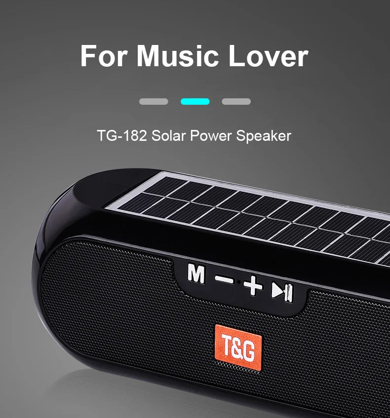 Radio Solar FM para exteriores, altavoz inalámbrico portátil con Bluetooth, caja de sonido de música, Subwoofer, bajo, Aux, PC, TV, ordenador, TV, estéreo Hifi, Mp3