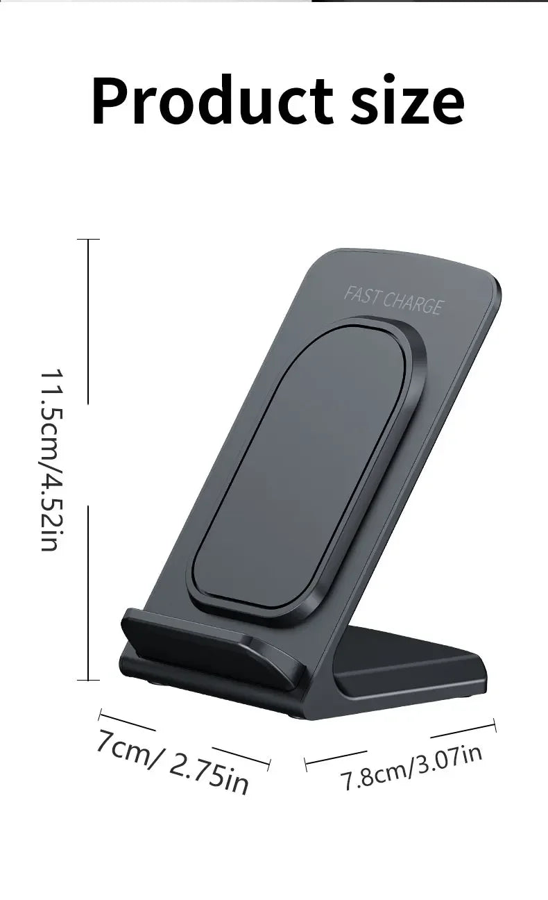 Base de Carga Inalámbrica para Escritorio, Soporte para Teléfono, Compatible con iPhone 17~12, Samsung S25 S24, Xiaomi, Estación de Carga Rápida para Smartphone
