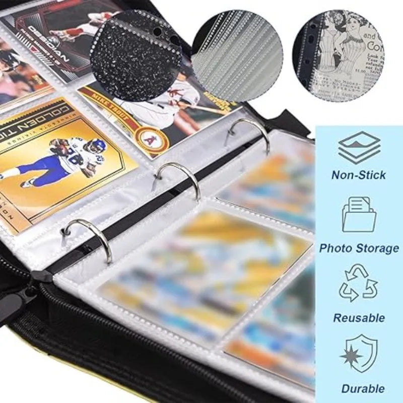 10 Hojas A5 Transparentes de PP con 6 Agujeros para Archivador, Bolsas de Almacenamiento de Fotos, Tarjetas y Datos, Páginas Interiores para Libros