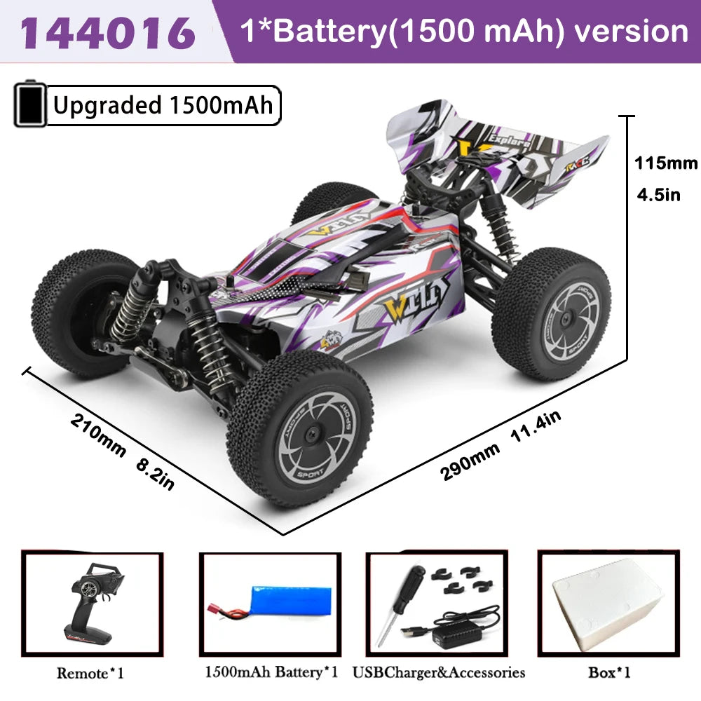 Coche RC 1/14, 35 KM/H, Motor 390, 4WD, Alta Velocidad Todoterreno