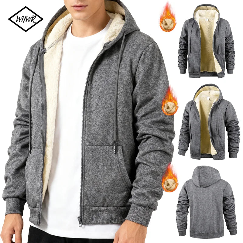 Buzo con Capucha y Cremallera de Vellón para Hombre