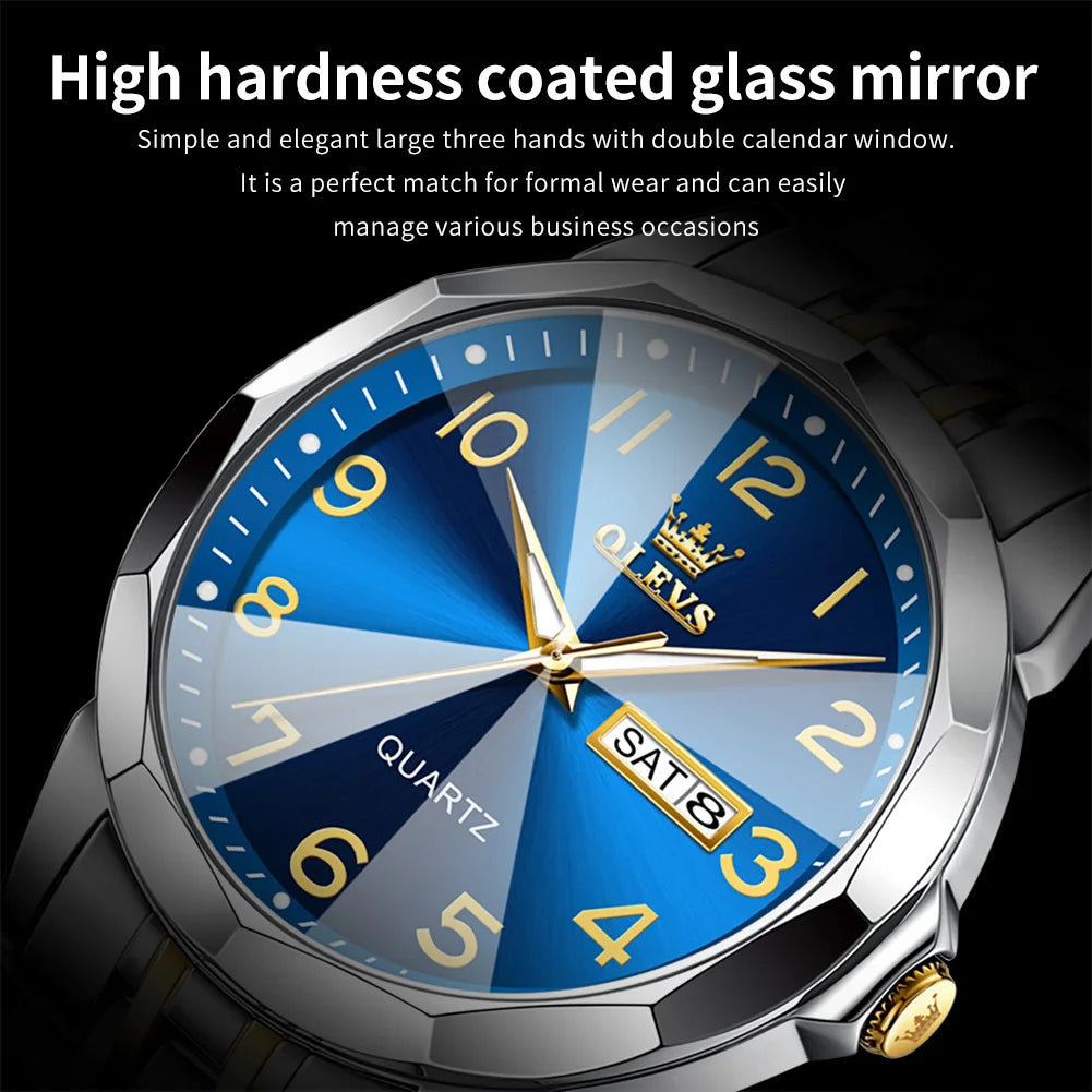 Reloj de Cuarzo Analógico para Hombre OLEVS 9970 Acero Inoxidable Negocios