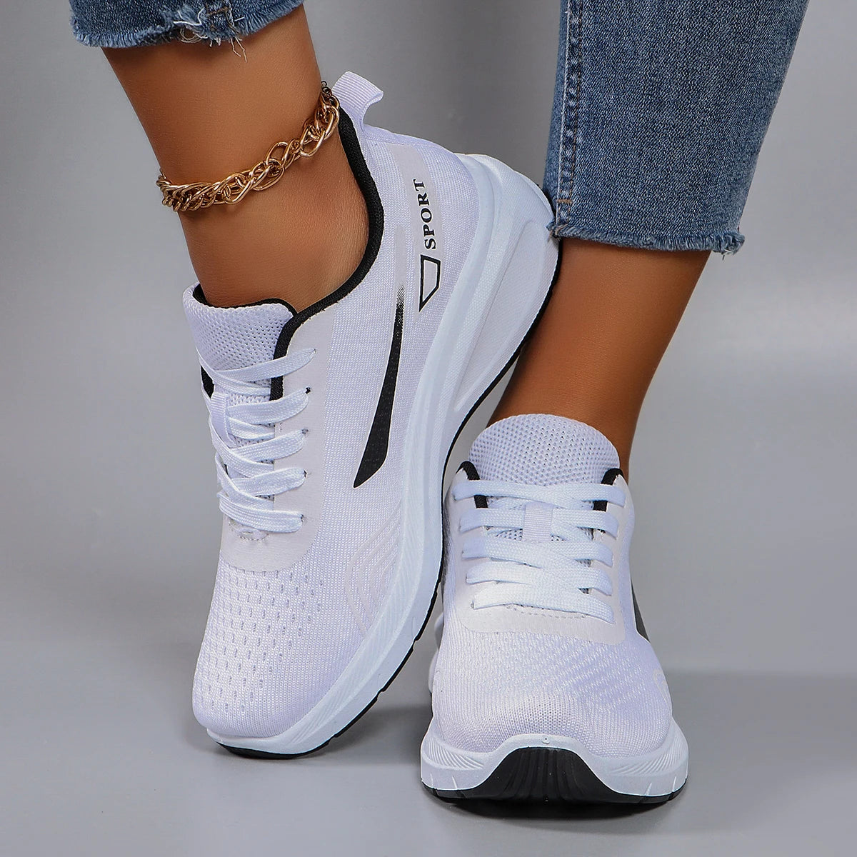 Nuevos zapatos deportivos de primavera para mujer, zapatos deportivos informales a la moda, transpirables, ligeros, antideslizantes, resistentes al desgaste, zapatos planos