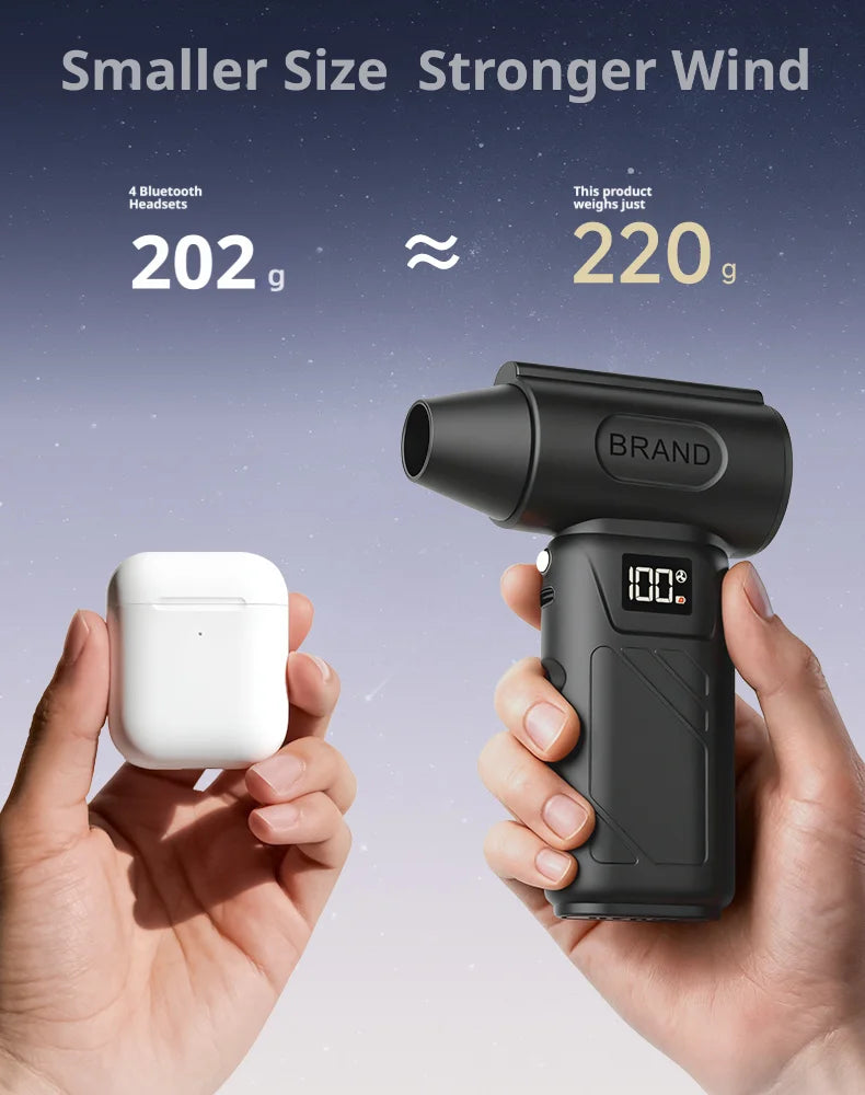Soplador de aire turbo 5 en 1 inalámbrico, 680000 RPM y batería 10000 mAh
