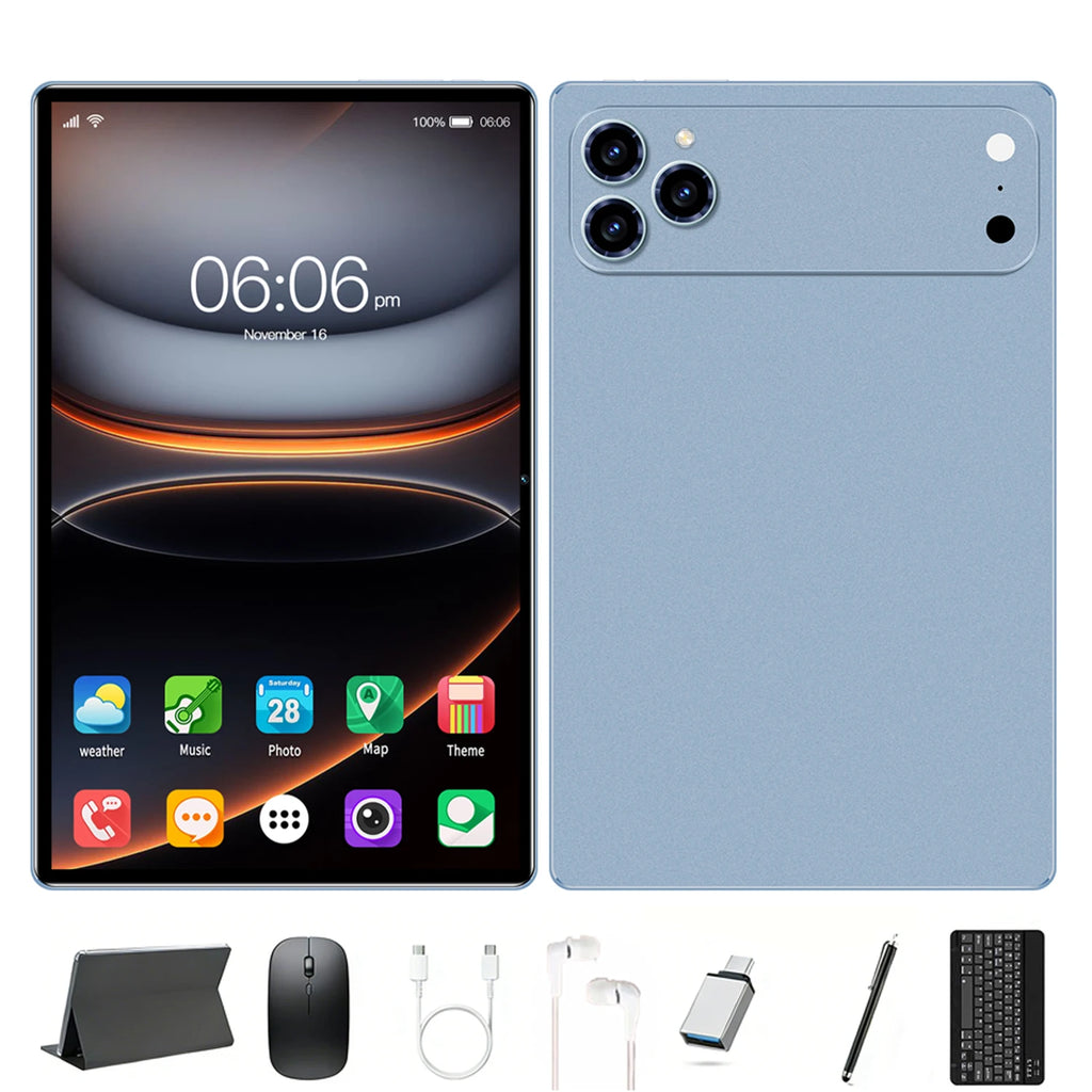 Tableta Android 15 2 en 1, Último Modelo de Tableta, Pantalla de 10.1 Pulgadas, 8GB 256GB, con Teclado, Funda Protectora y Lápiz Óptico