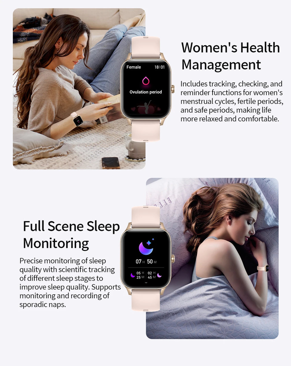 LIGE Reloj Inteligente Mujer HD 1.85 Bluetooth