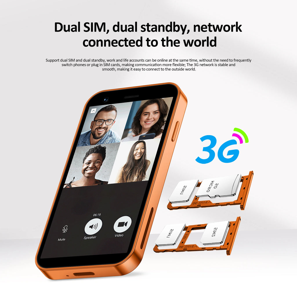 SERVO 18SE Mini Smartphone, pantalla HD de 3,0 pulgadas, 3G WCDMA, 2GB + 16GB, GPS Android, teléfono móvil pequeño, modo de reposo Dual SIM, Play Store