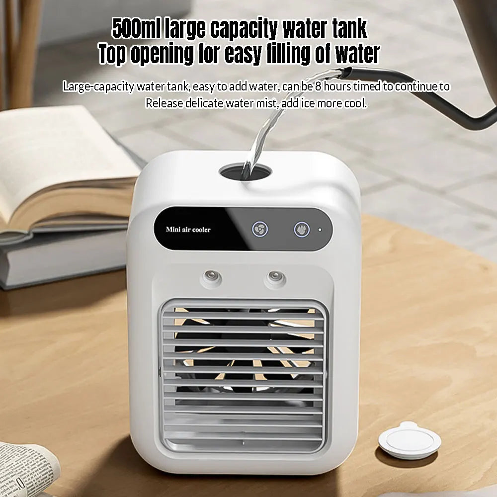 Ventilador USB de Escritorio con Humidificador y Luz LED