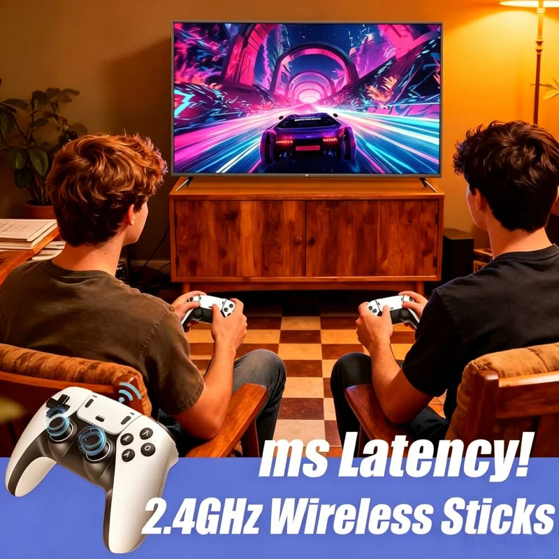 Consola de Juegos M15 4K TV, Control Inalámbrico, 64GB con 20,000 Juegos Integrados, Máquina de Juegos Retro Portátil