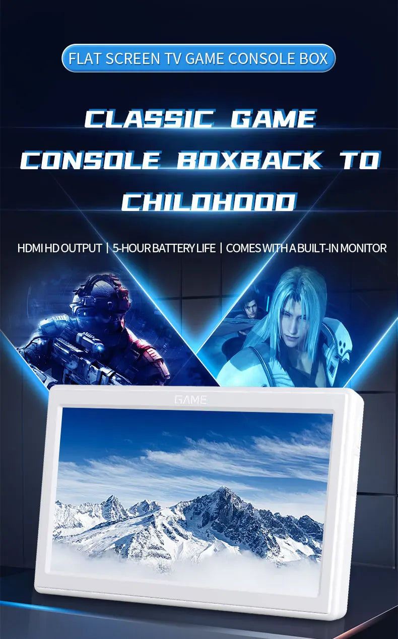 Consola de juegos de TV XP18, salida HDMI, pantalla de 7 pulgadas, consola de vídeo portátil, controlador inalámbrico, compatible con simulador, batería de 4000mAh