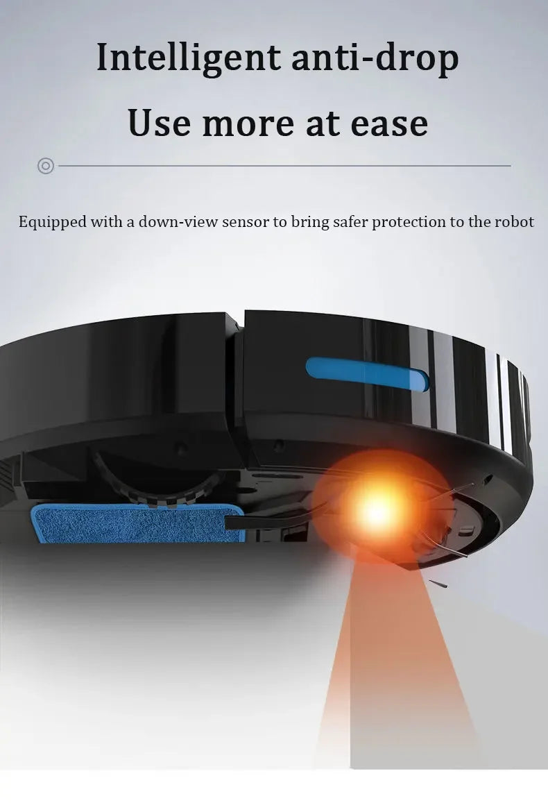 Robot Aspirador Inteligente con Control Remoto, Recarga Automática, Limpieza de Suelos
