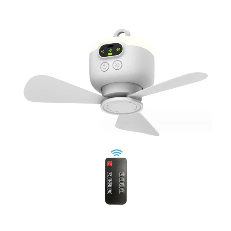 Nuevo ventilador de techo de viento grande recargable por USB, lámpara de noche con aspas extraíbles, iluminación de 8000mAh \ 12000mAh de capacidad, ventilador para exteriores para el hogar