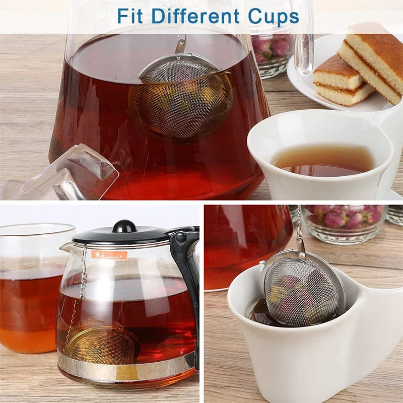 LMETJMA Infusor de té de malla de acero inoxidable, coladores de té, coladores de té, filtros coladores para té suelto, hierbas y especias JT148