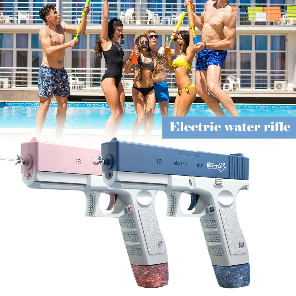Pistola de agua eléctrica para niños, juguete con ráfagas de alta presión, carga fuerte, rociador automático de agua, pistolas de juguete