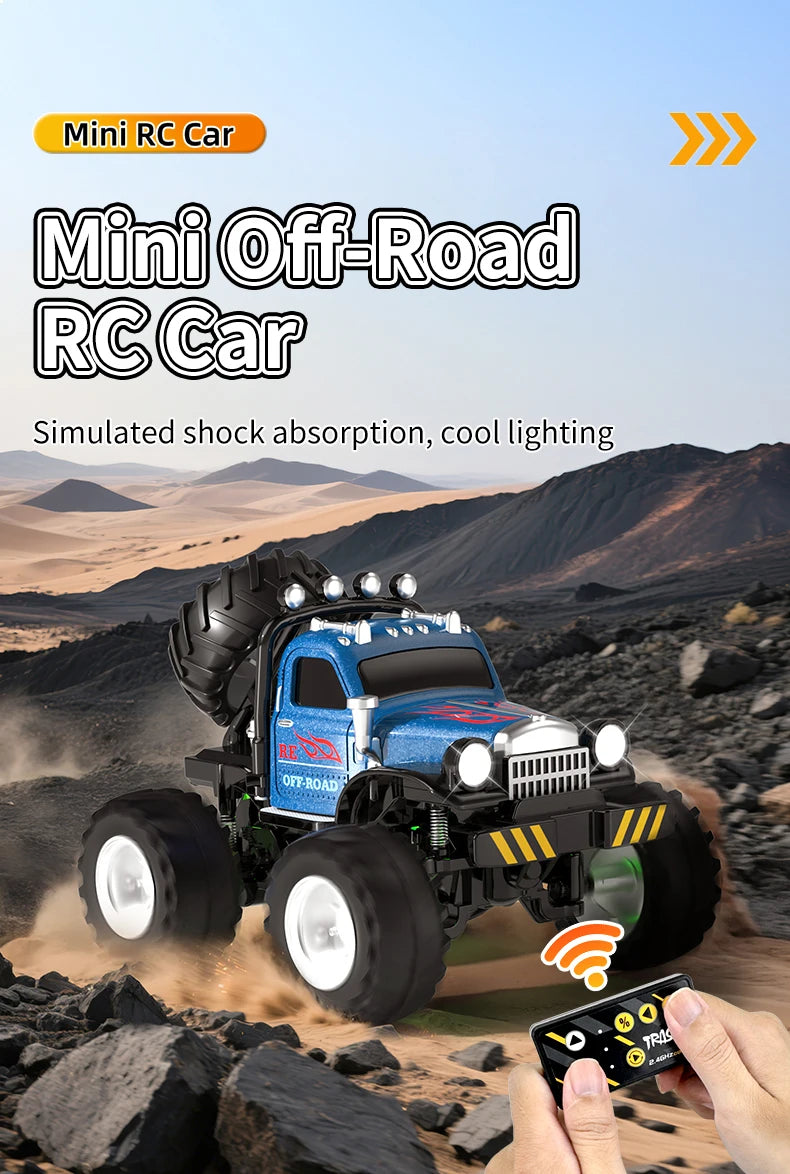 Mini Coche Teledirigido 1:64 de Aleación con Control Dual