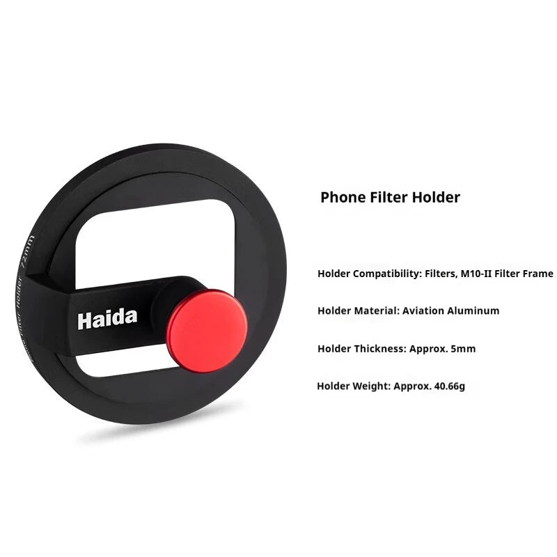 Soporte Universal Clip para Filtros de Teléfono Compatible con 72 mm