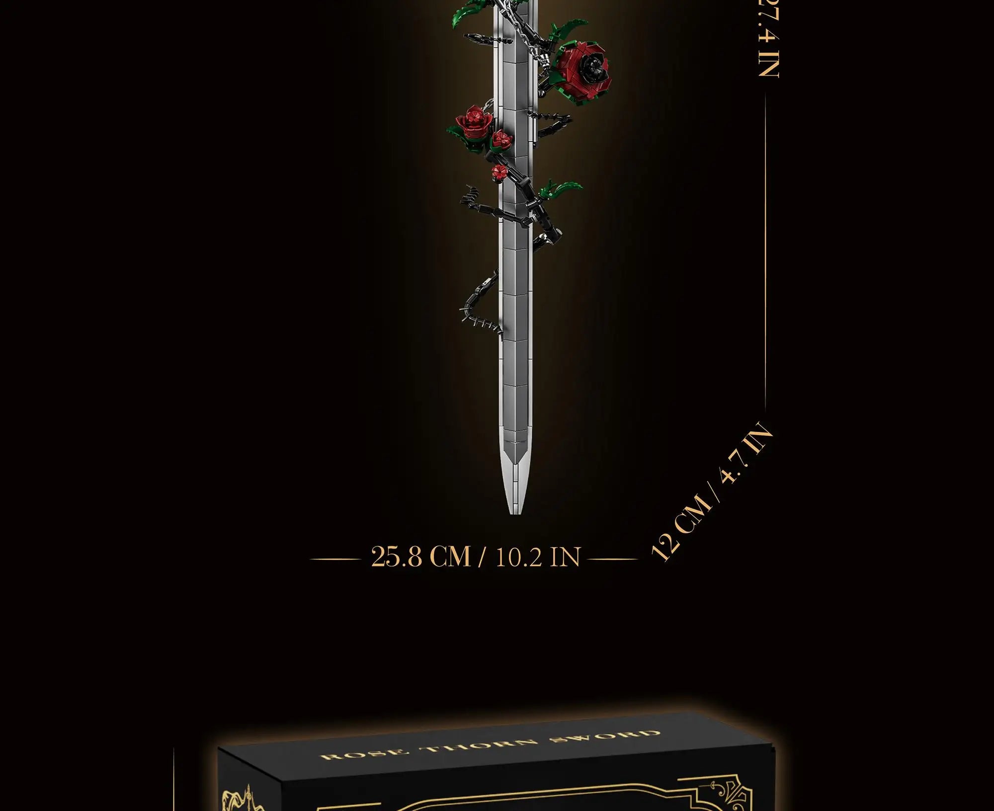 Set de Bloques de Construcción de Violín con Corona de Rosas y Cruz de la Serie Noche Gótica, Modelo MOC, Juguete de Ensamblaje, Adorno de Escritorio, Regalo de Cumpleaños