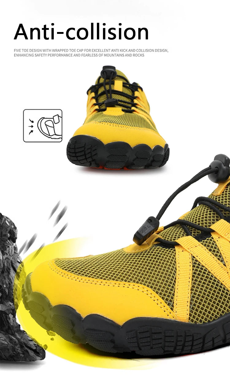 Zapatos de senderismo transpirables para hombre, zapatillas de deporte flexibles para exteriores, zapatos antideslizantes a la moda para caminar para hombre, zapatos informales de escalada de gran tamaño