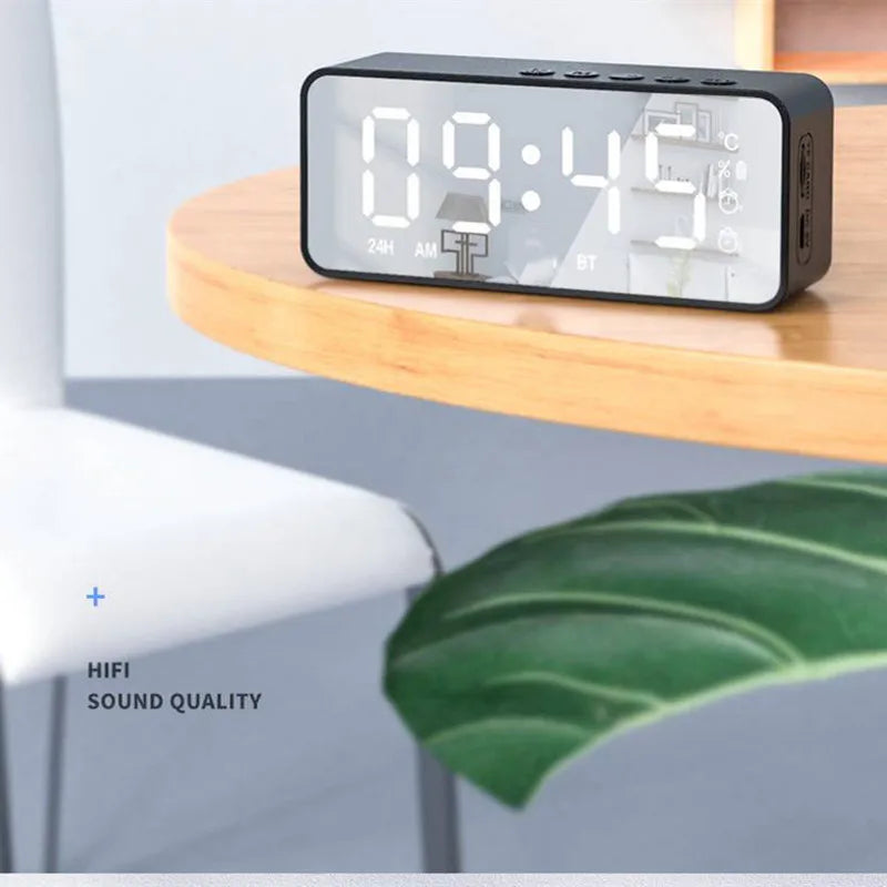 Altavoz Bluetooth Inalámbrico, Reloj Despertador, Radio FM Portátil, Subwoofer, Caja de Sonido, Mini Lámpara, Woofers, Caixa De Som, Coluna, Bocina