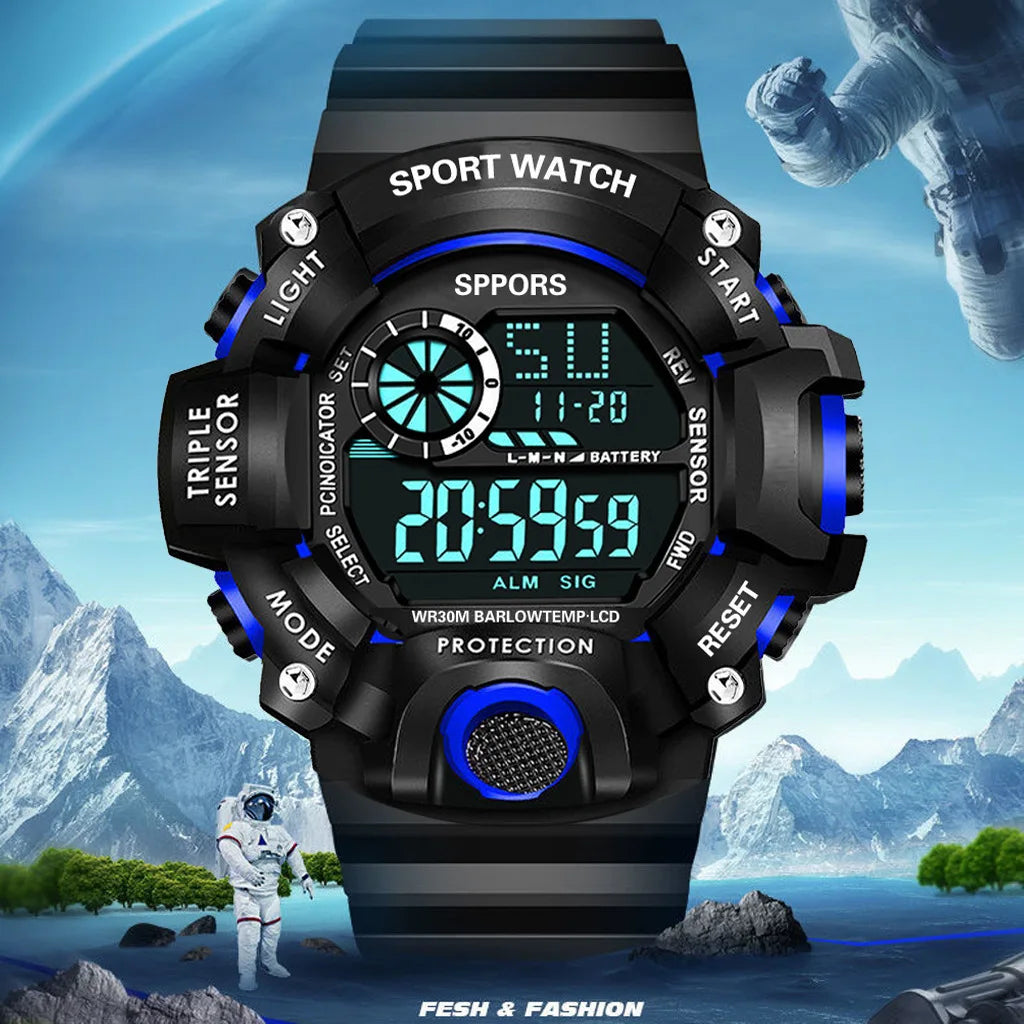 Reloj Digital LED YIKAZE para hombre, relojes deportivos para hombre, reloj electrónico para Fitness, relojes deportivos militares multifunción, reloj, regalos para niños
