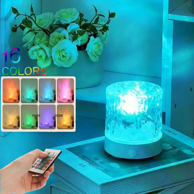 Lámpara LED RGB de Ondas de Agua con Luz Nocturna